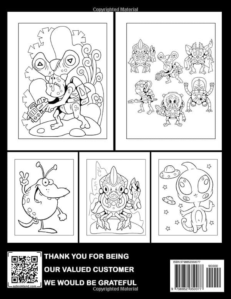 Cute aliens coloring book pretty and lovely monster in galaxy coloring pages for all fans gift for kids spark your kid imagination and creation mooney santiago books