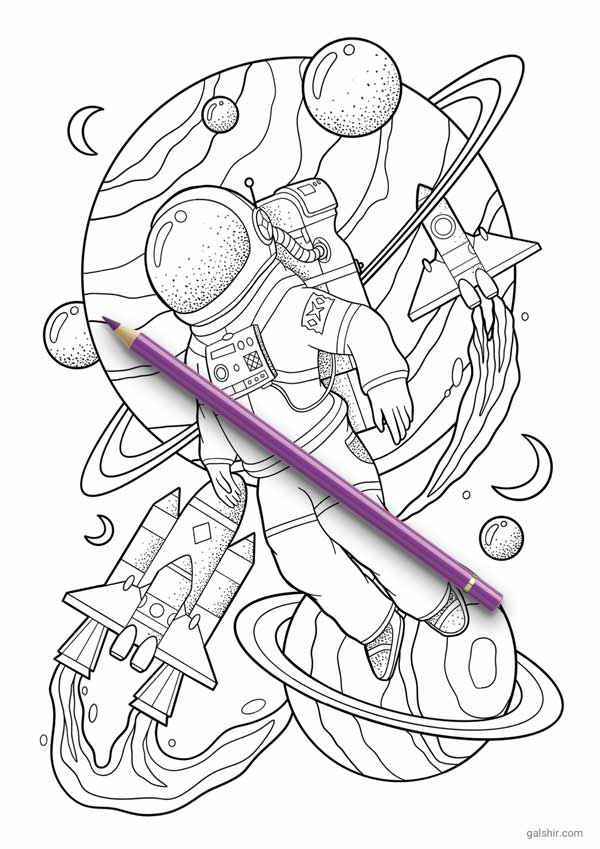 The crazy space coloring pages by gal shir