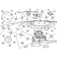 Outer space coloring pages