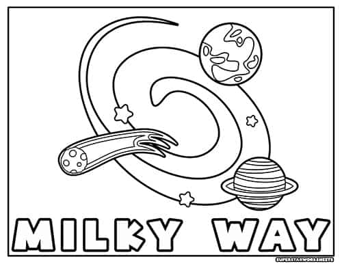 Space coloring pages