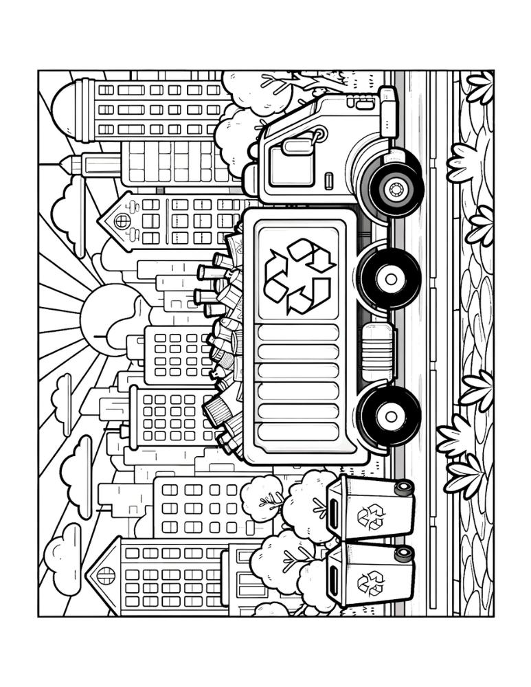 Free garbage truck coloring pages for kids