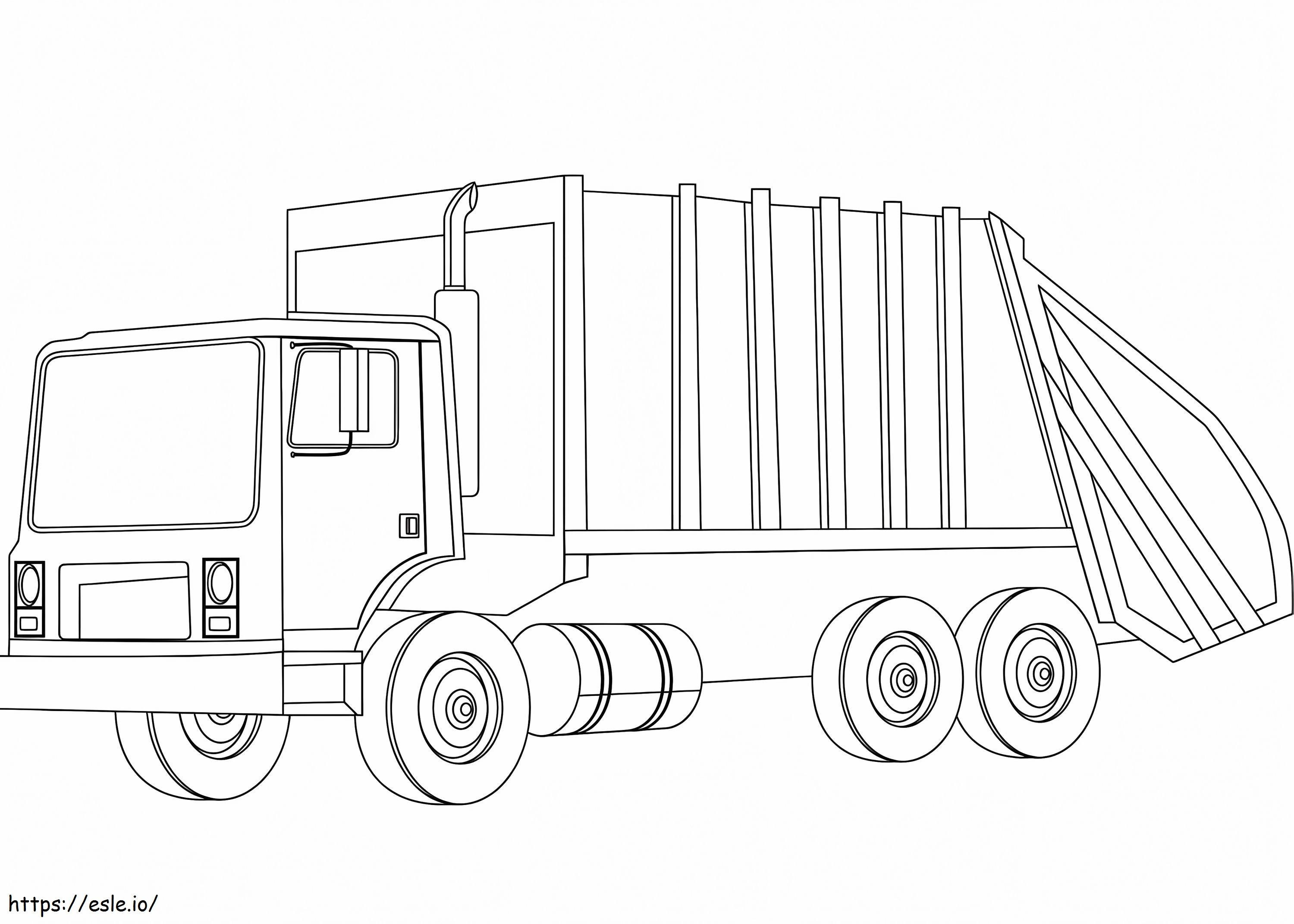 Printable garbage truck coloring page