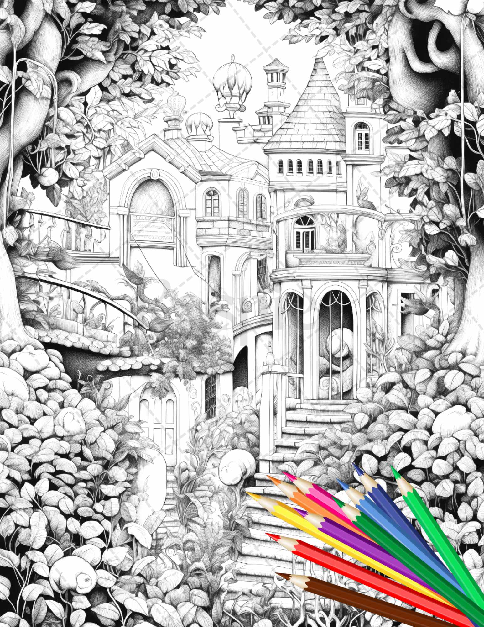 Secret garden coloring pages printable for adults grayscale coloring â coloring