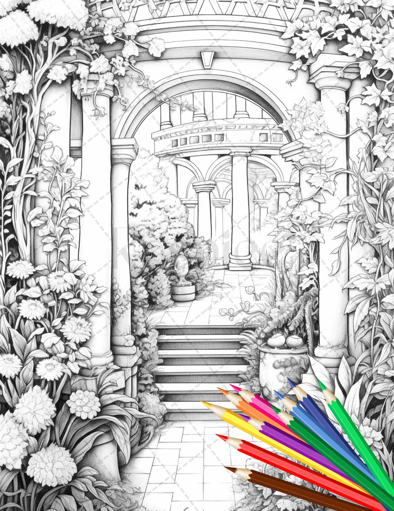 Secret garden coloring pages printable for adults grayscale coloring â coloring