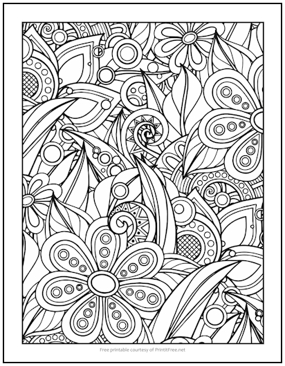 Abstract garden coloring page print it free