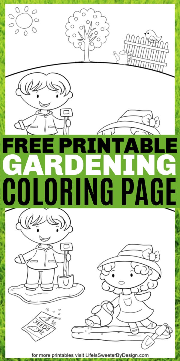 Gardening coloring page
