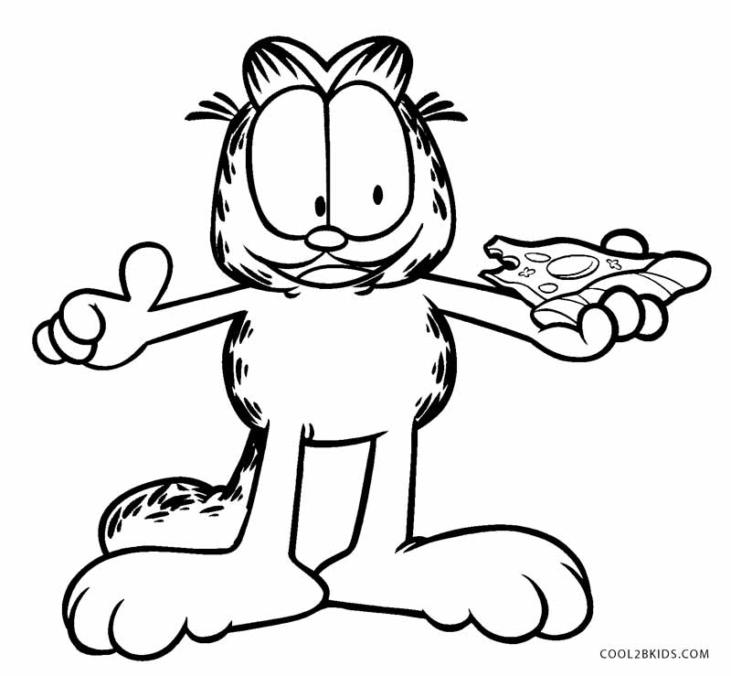 Printable garfield coloring pages to kids