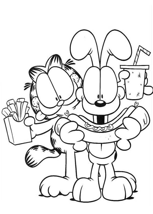 Pin en garfield coloring page