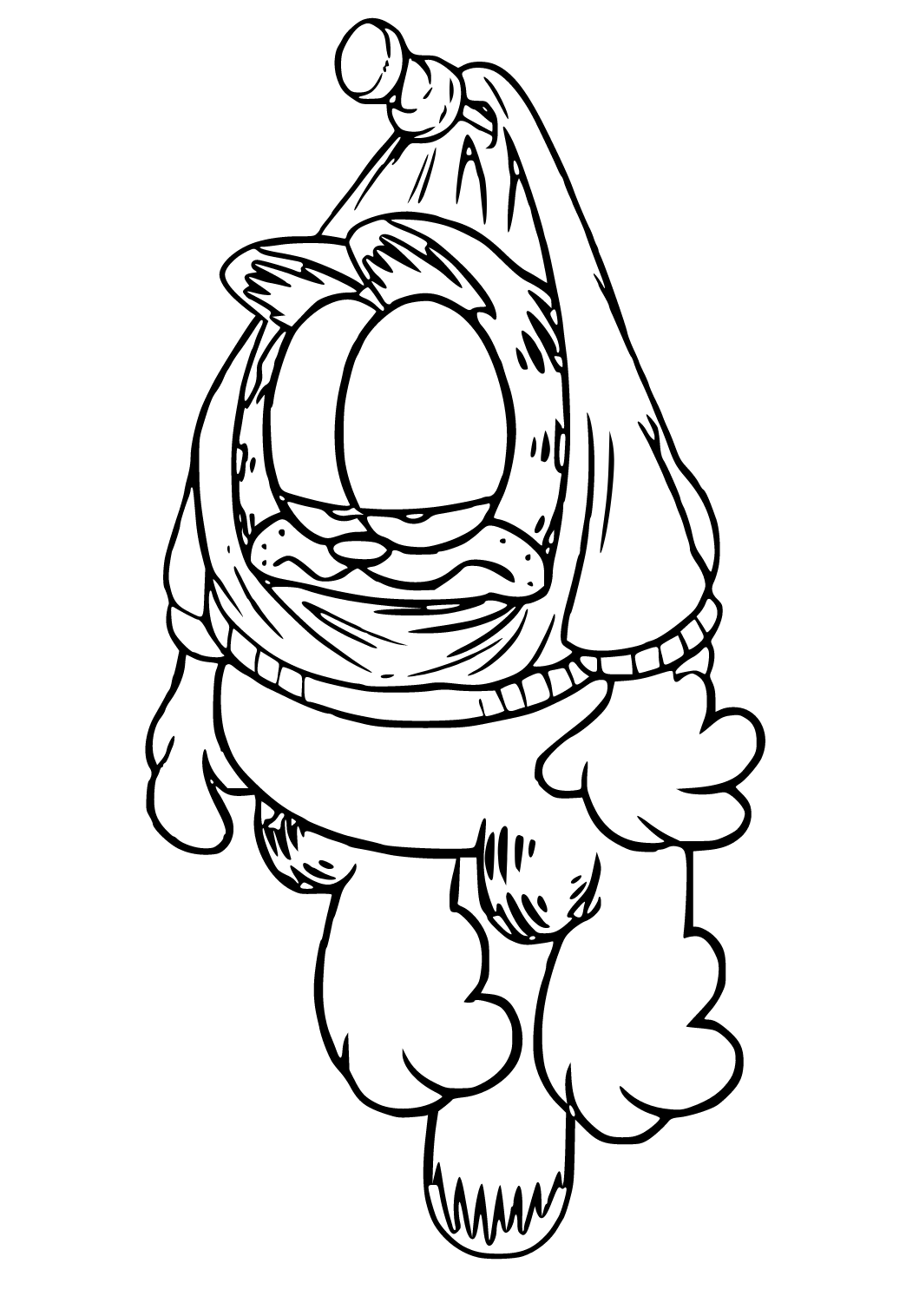 Free printable garfield funny coloring page for adults and kids