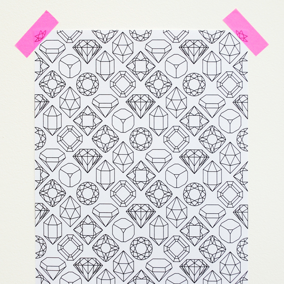 Gems crystals printable paper