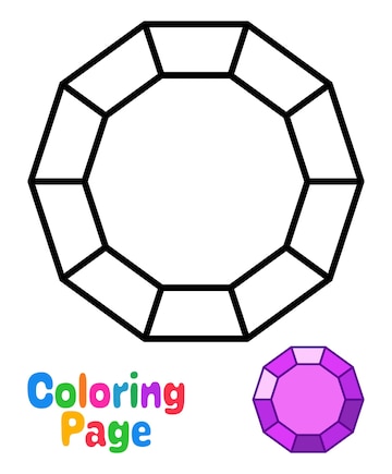 Premium vector coloring page with gemstone for kids