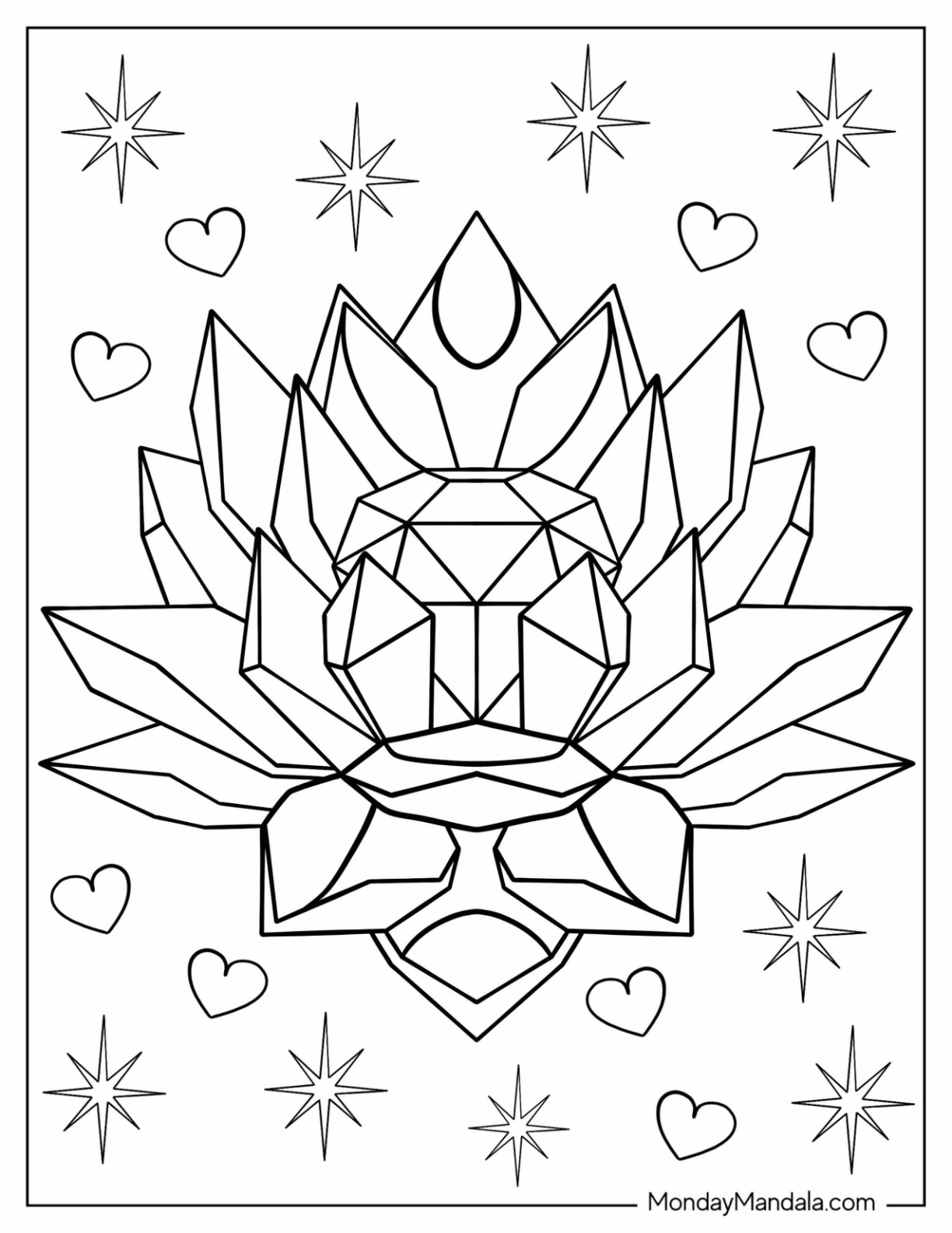 Crystal coloring pages free pdf printables