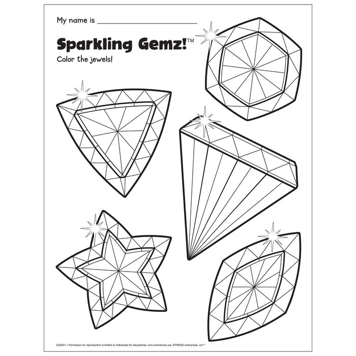 Free printable gemz coloring page â trend enterprises inc