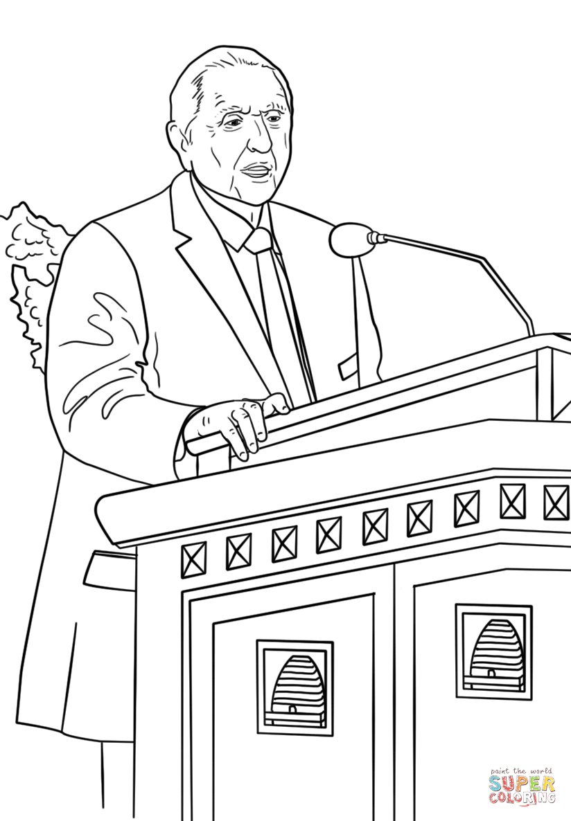 Thomas s monson speaks at the general conference coloring page free printable coloring pages