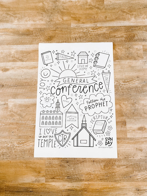General conference activity for kids coloring page printable