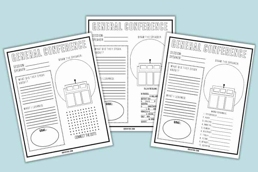 Free general conference printables