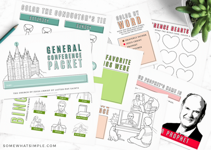 Free general conference activity packet for kids somewhat simple