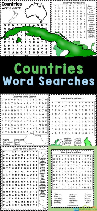 Ð free printable countries of the world word searches