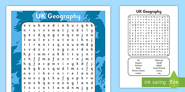 Physical geography word search
