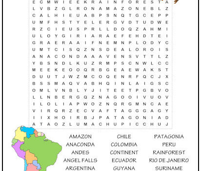 Tag geography word search print it free