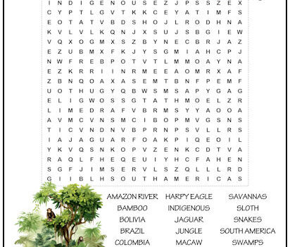 Tag geography word search print it free