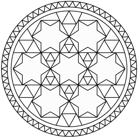 Polychrom geometric pattern coloring page free printable coloring pages