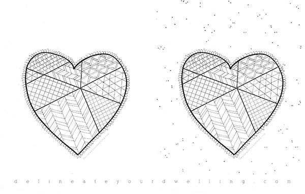 Geometric heart coloring page