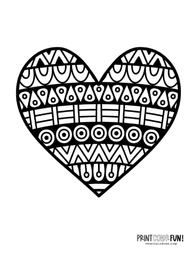 Printable heart coloring pages a huge collection of hearts for coloring crafting learning at