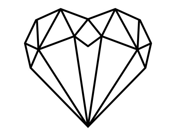 Printable polygon heart coloring page heart coloring pages coloring pages geometric heart
