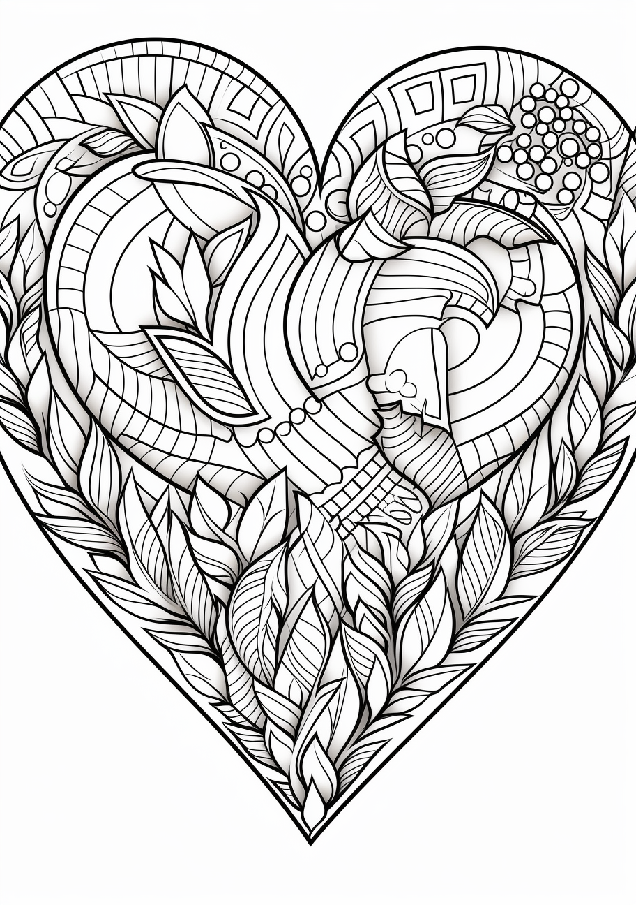 Heart with geometric patterns