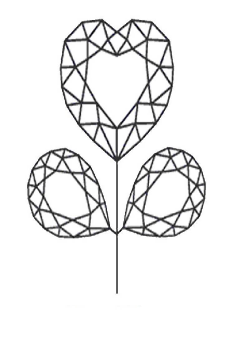 Diamond flower coloring page