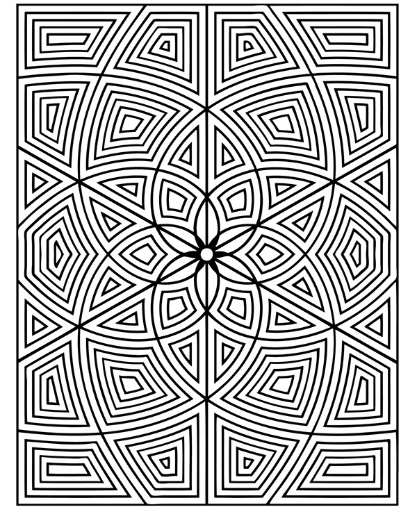 Geometric mandala to print relaxing picture