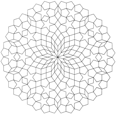 Geometric mandala with hexagons and rhombus coloring page free printable coloring pages