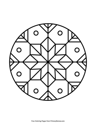Geometric mandala coloring page â free printable pdf from