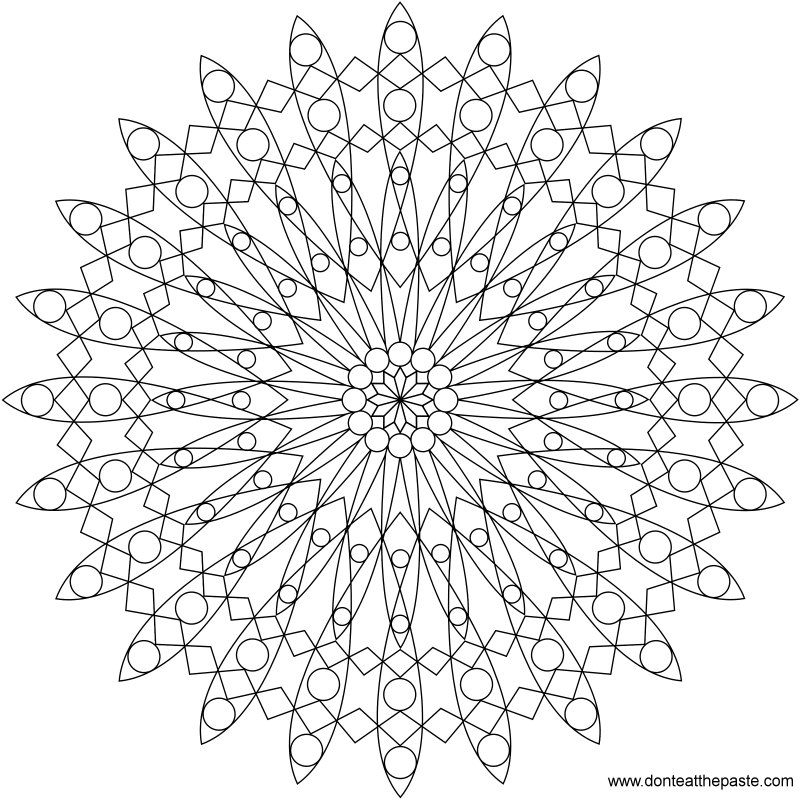 Dont eat the paste geometric mandala to color