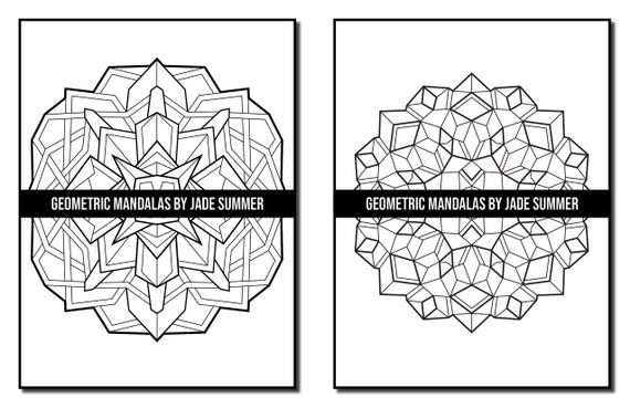 Mandala coloring pages geometric mandalas adult coloring book by jade summer digital coloring pages printable pdf download