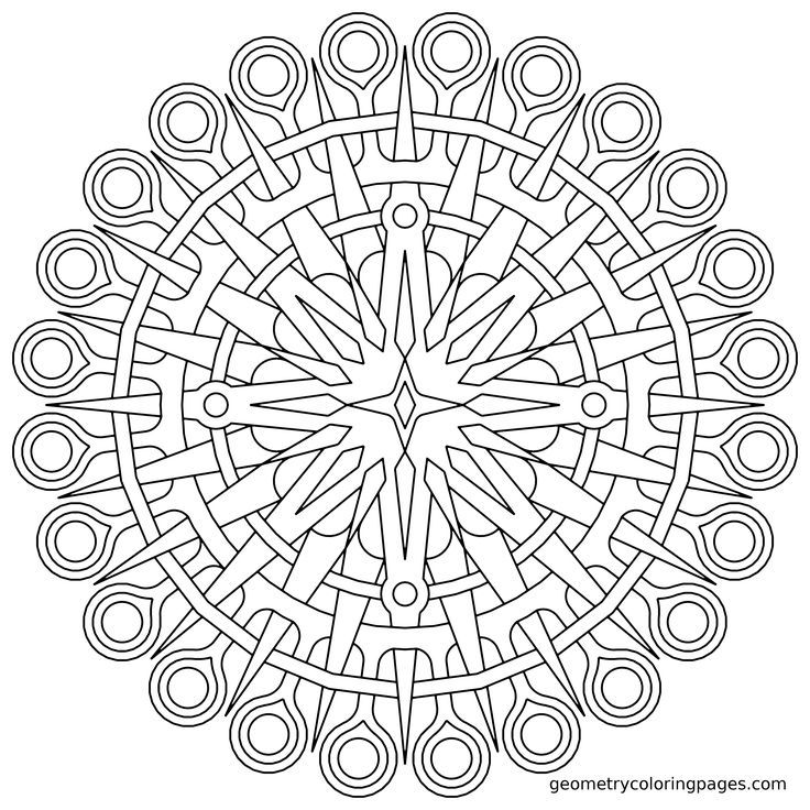 Coloring page pass geometry mandala coloring page
