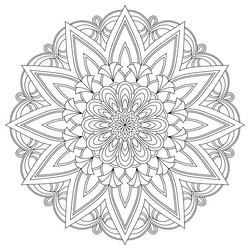 Geometric mandala coloring pages vector images over