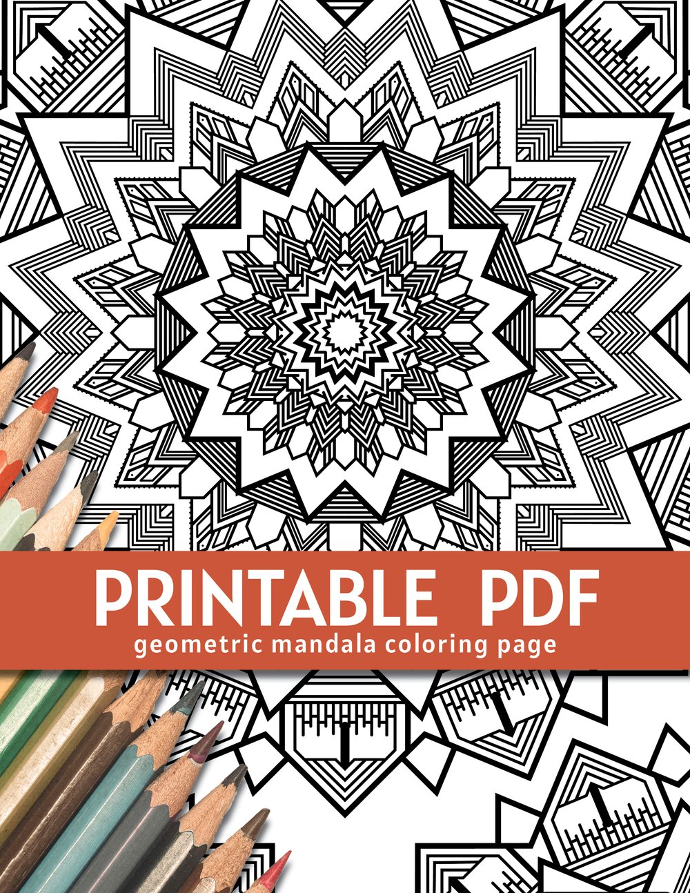 Geometric shapes pattern coloring page
