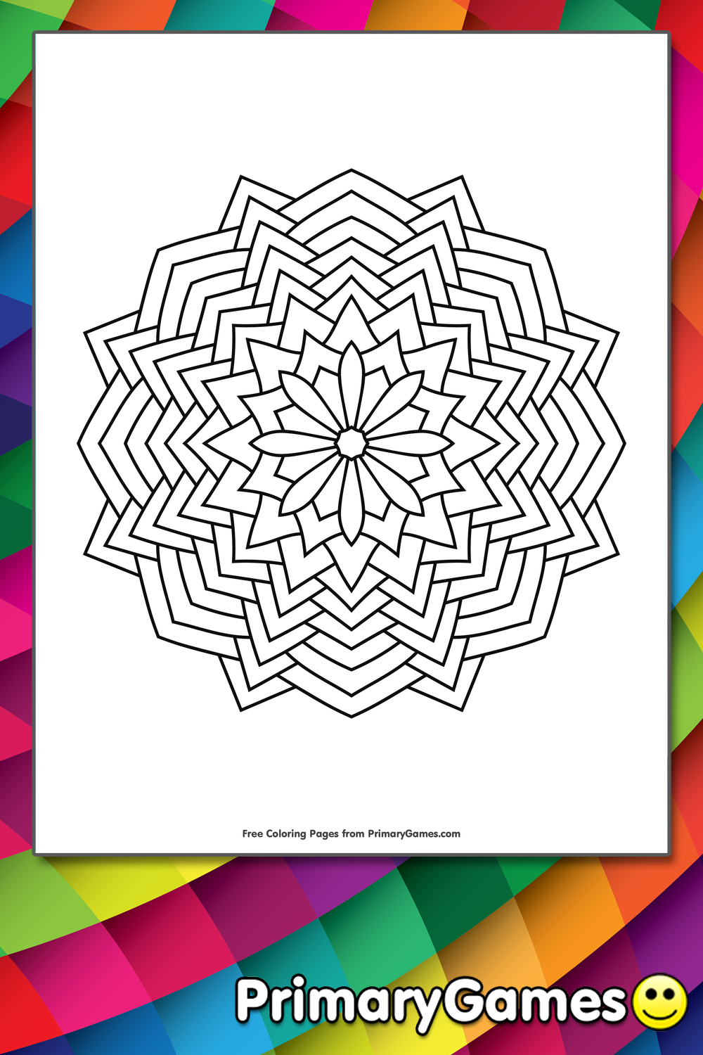 Geometric mandala coloring page â free printable pdf from