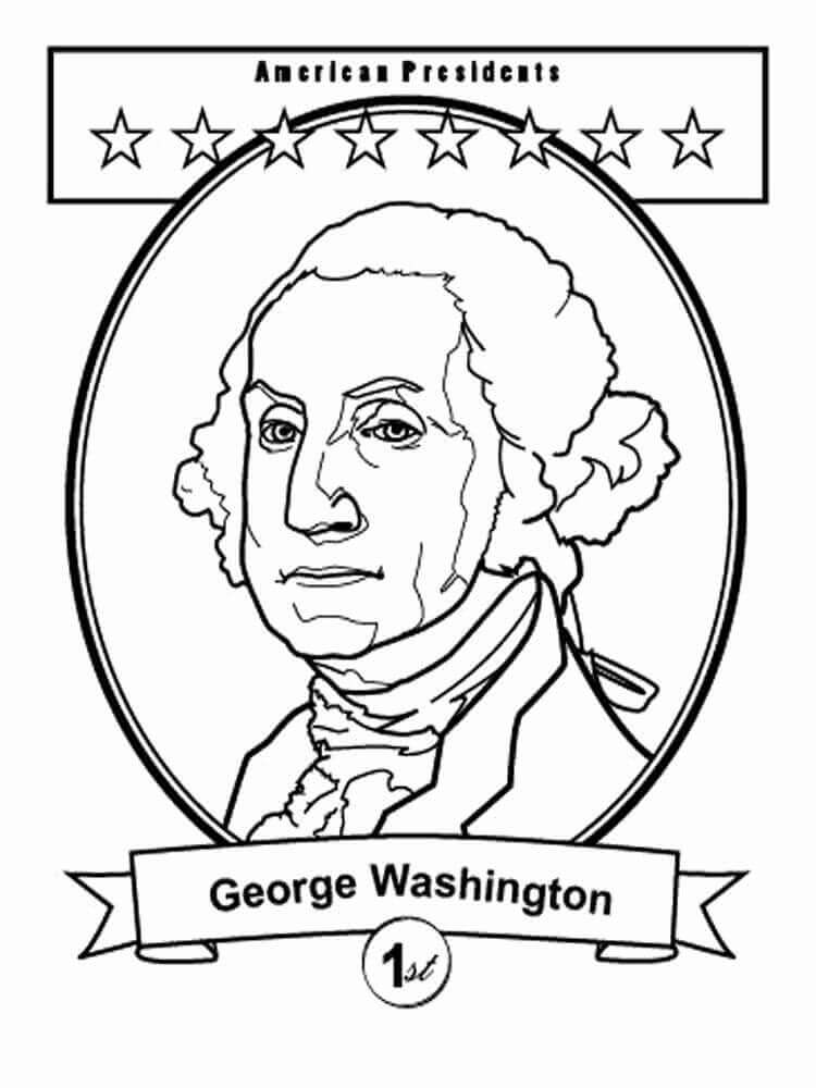 George washington standing coloring page
