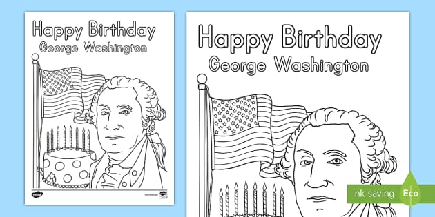 Happy birthday george washington coloring page
