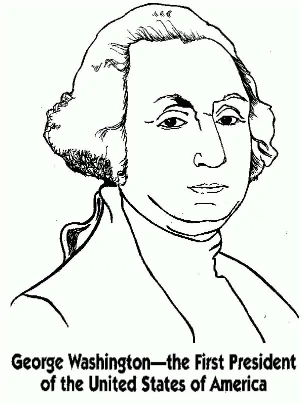 George washington coloring page
