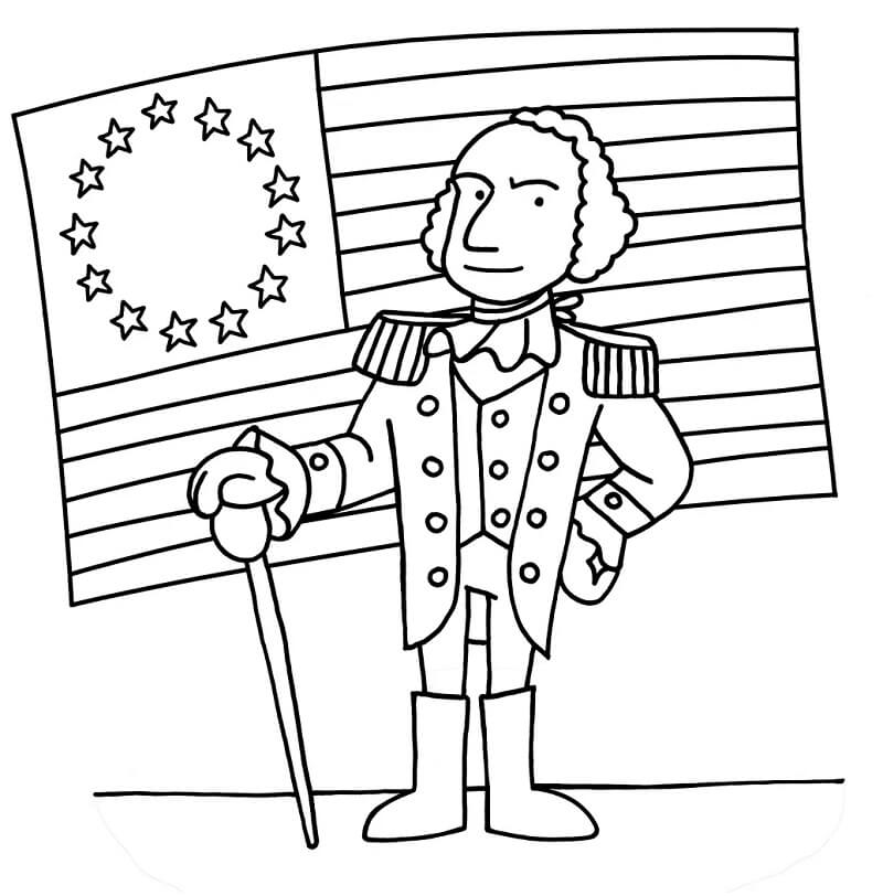 Coloring book proud first president of the united states to print and online