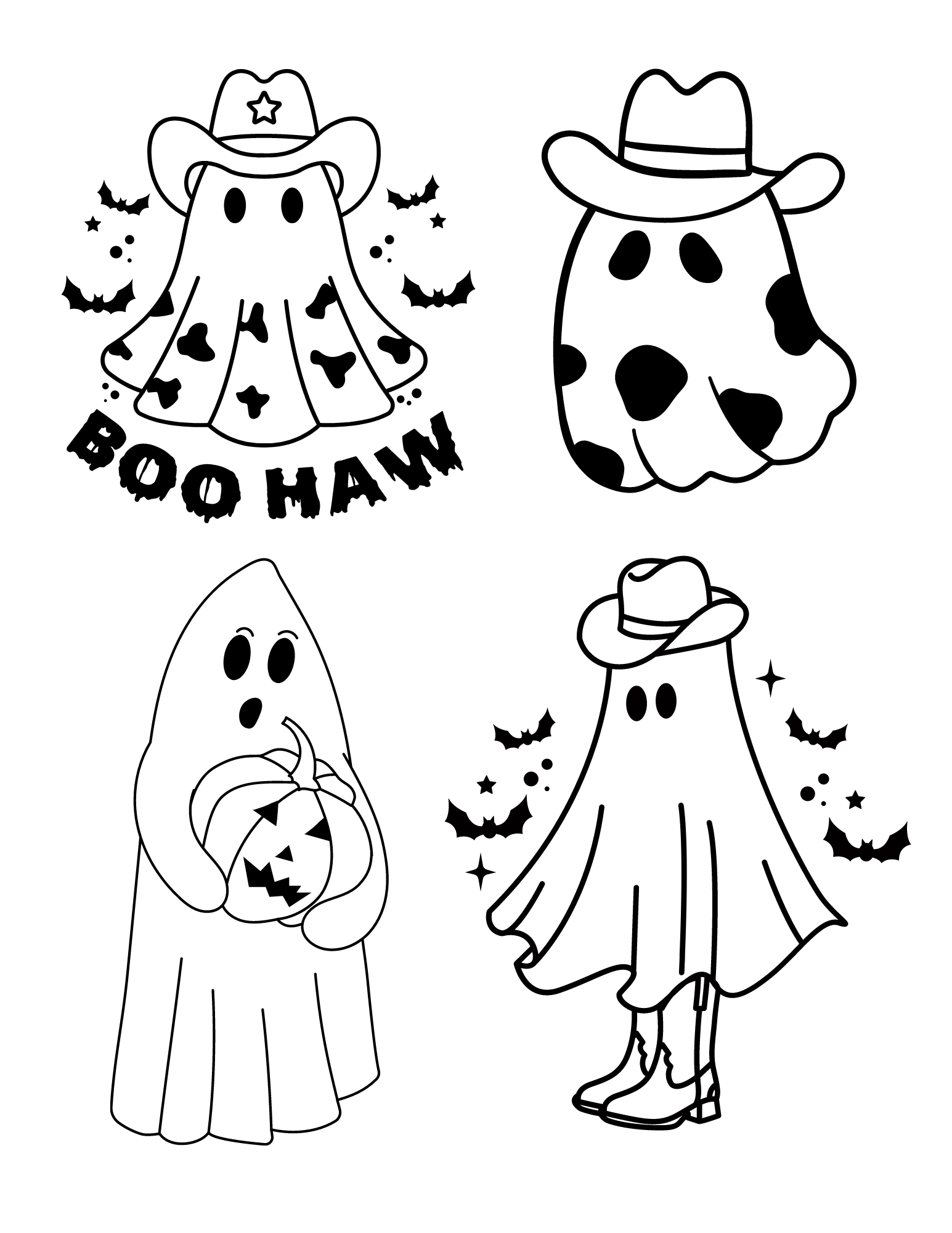 Spooktacular ghost coloring pages for kids and adults