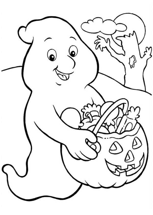 Free printable ghost coloring pages for kids