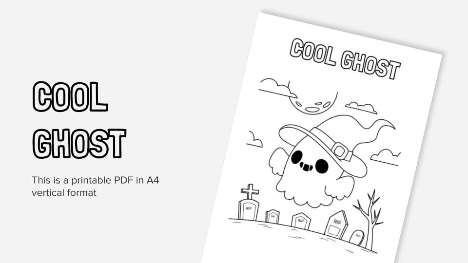 Cool ghost printable coloring worksheet