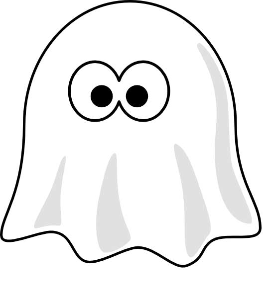 Cartoon ghost loring page for kids