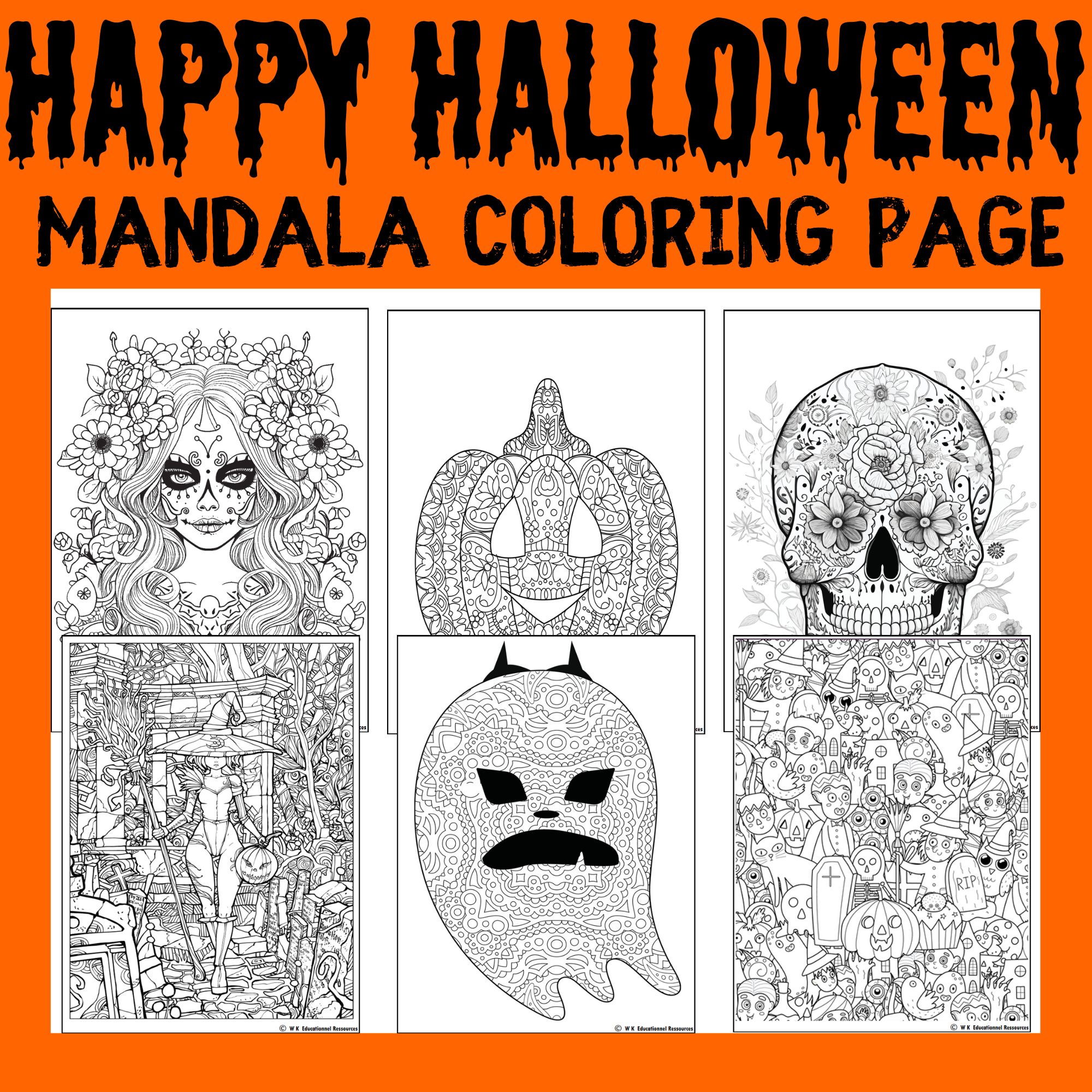 Mindful mandala halloween coloring page halloween theme coloring sheets made by teachers