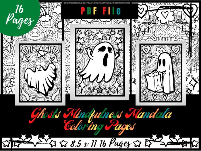 Ghosts mindfulness mandala coloring pages ghost coloring printable sheets pdf teaching resources